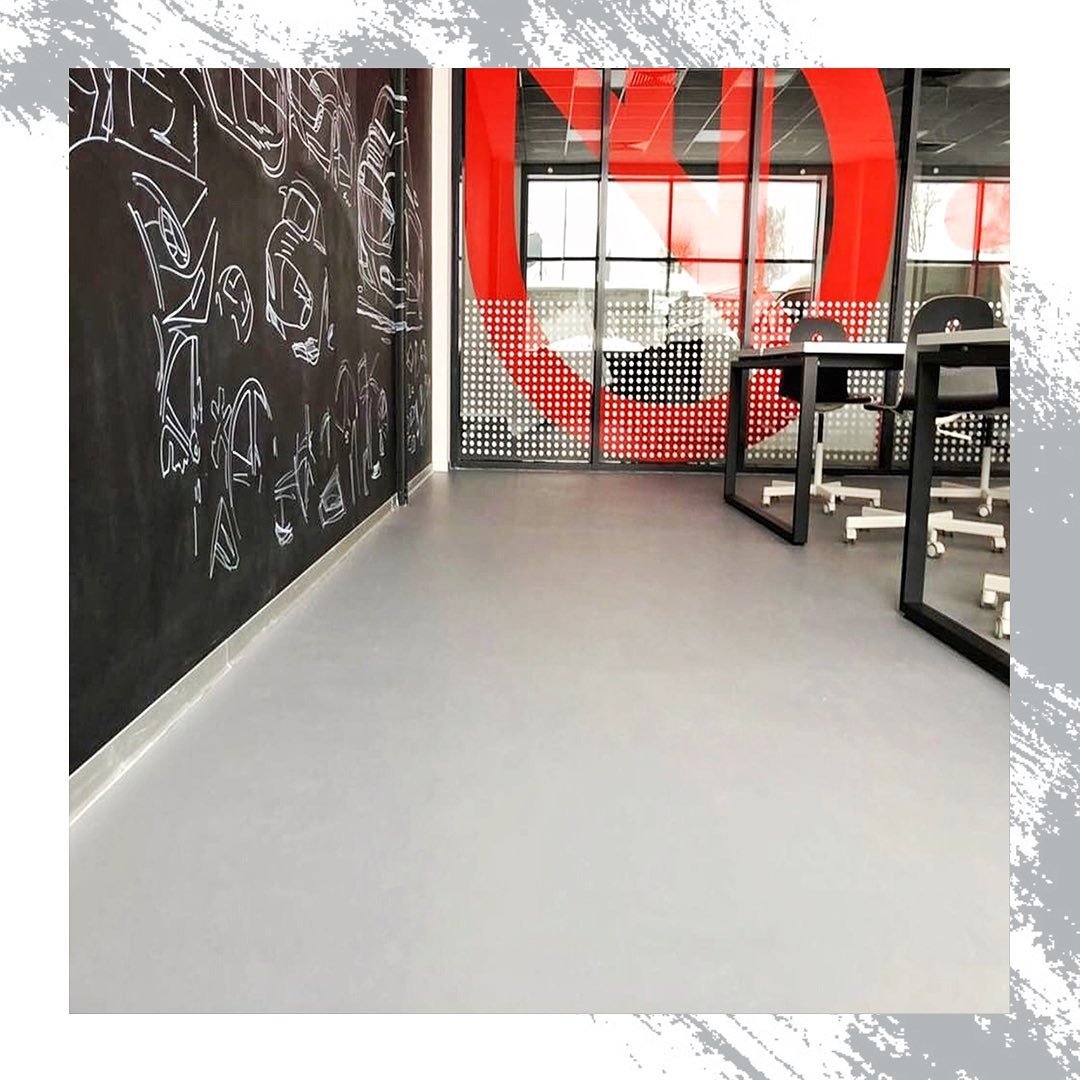 Наливной пол для инновационного культурного центра «Шайба»