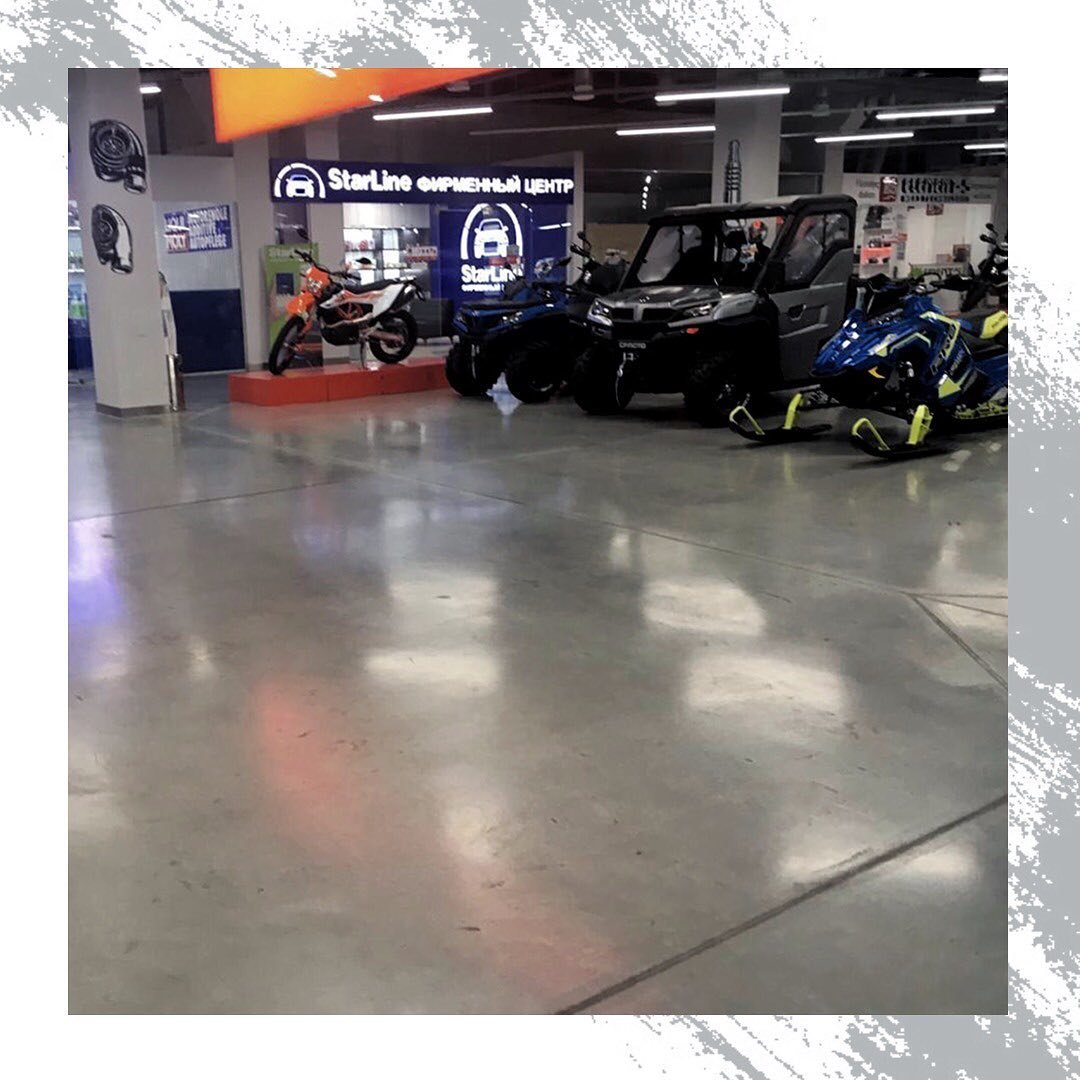 Упрочнение минерального наливного пола в автоцентре AVTODOM